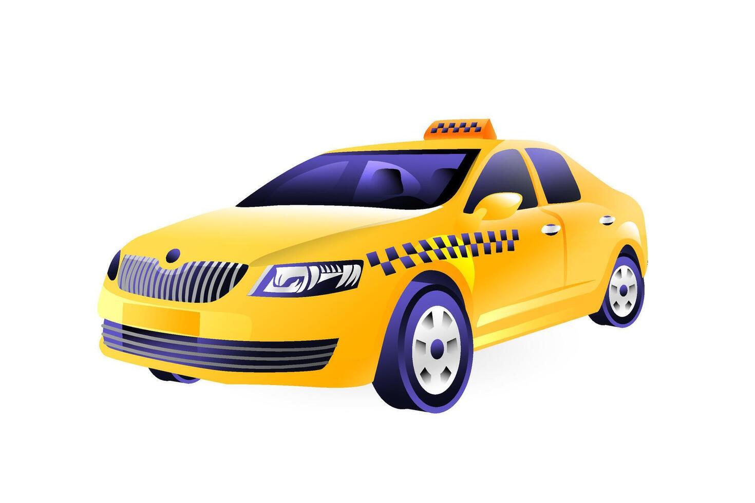 Realistic 3D taxi car illustration. vector