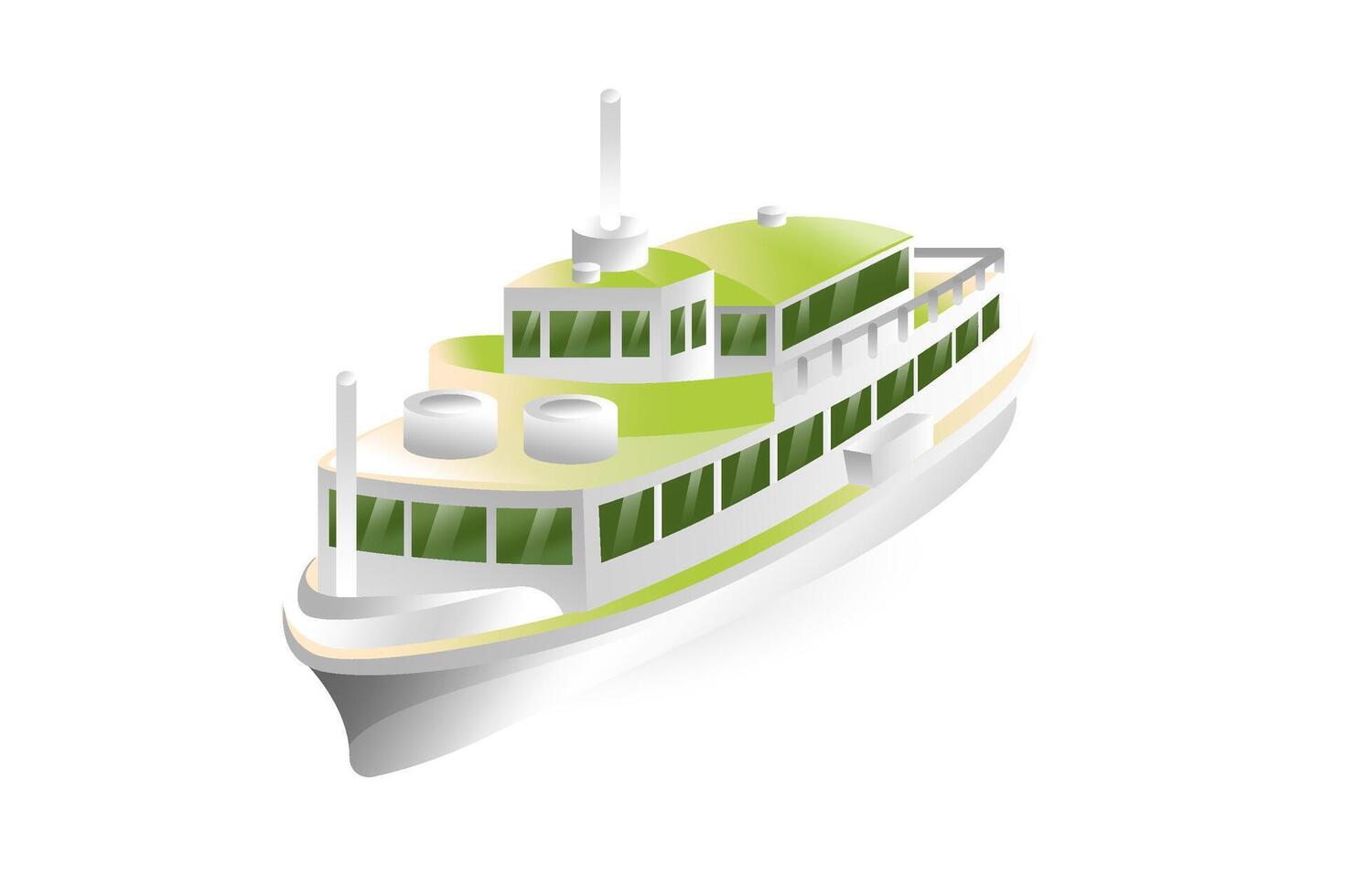 Realistic illustration of a passenger motor ship in 3D style. vector
