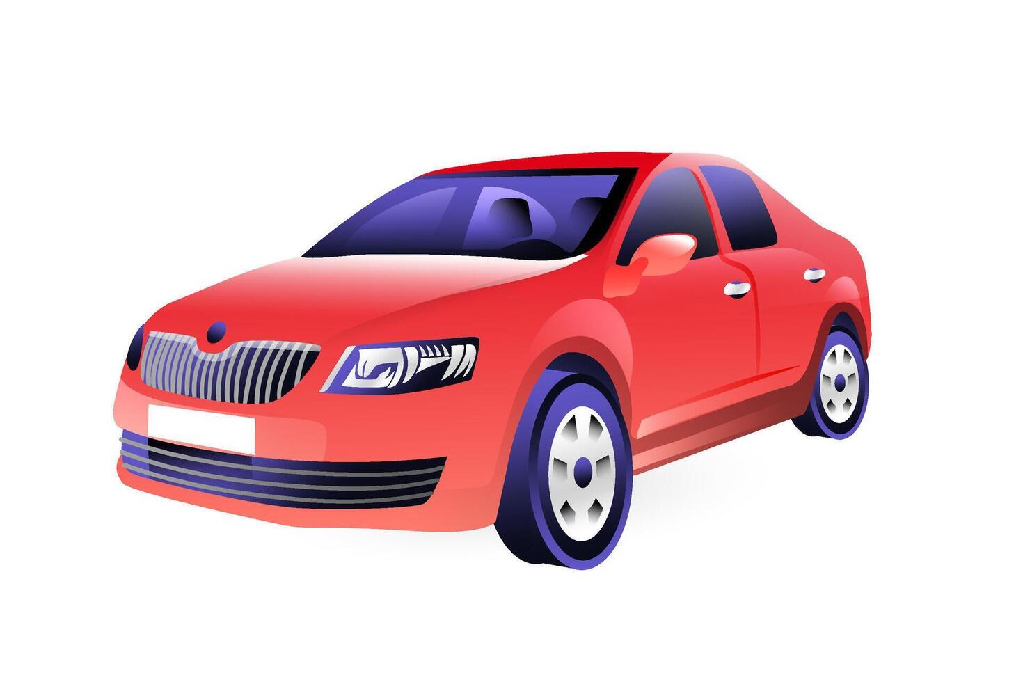 Realistic 3D illustration of a red car. vector