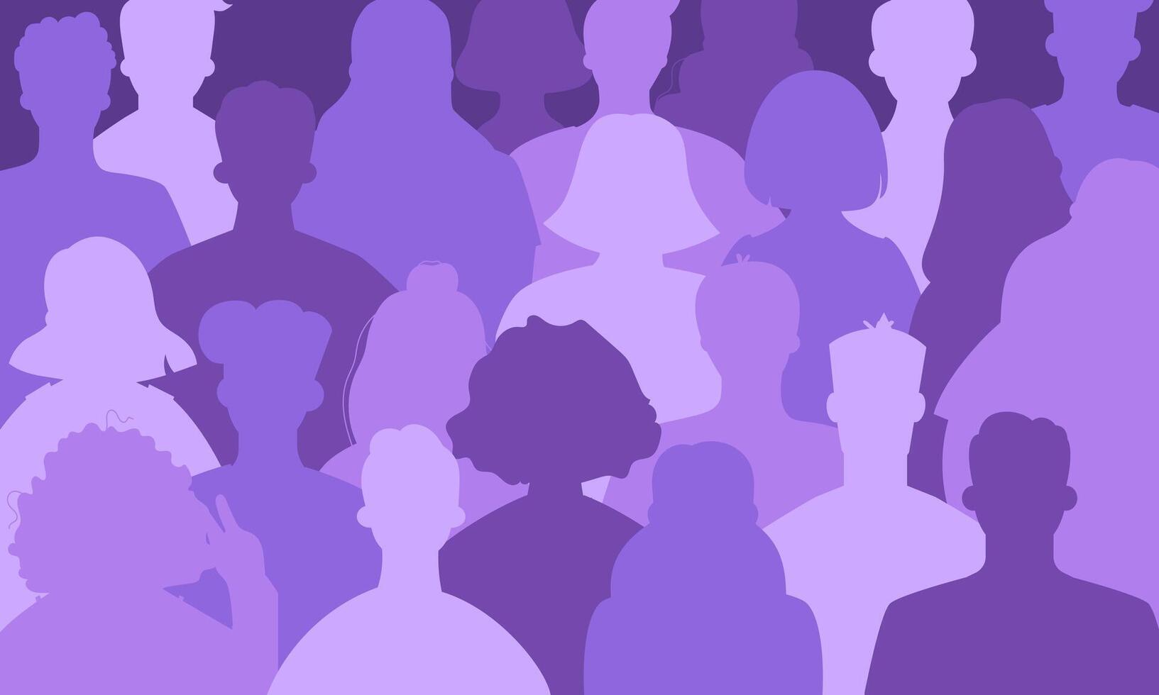 Silhouettes of different people in a crowd vector