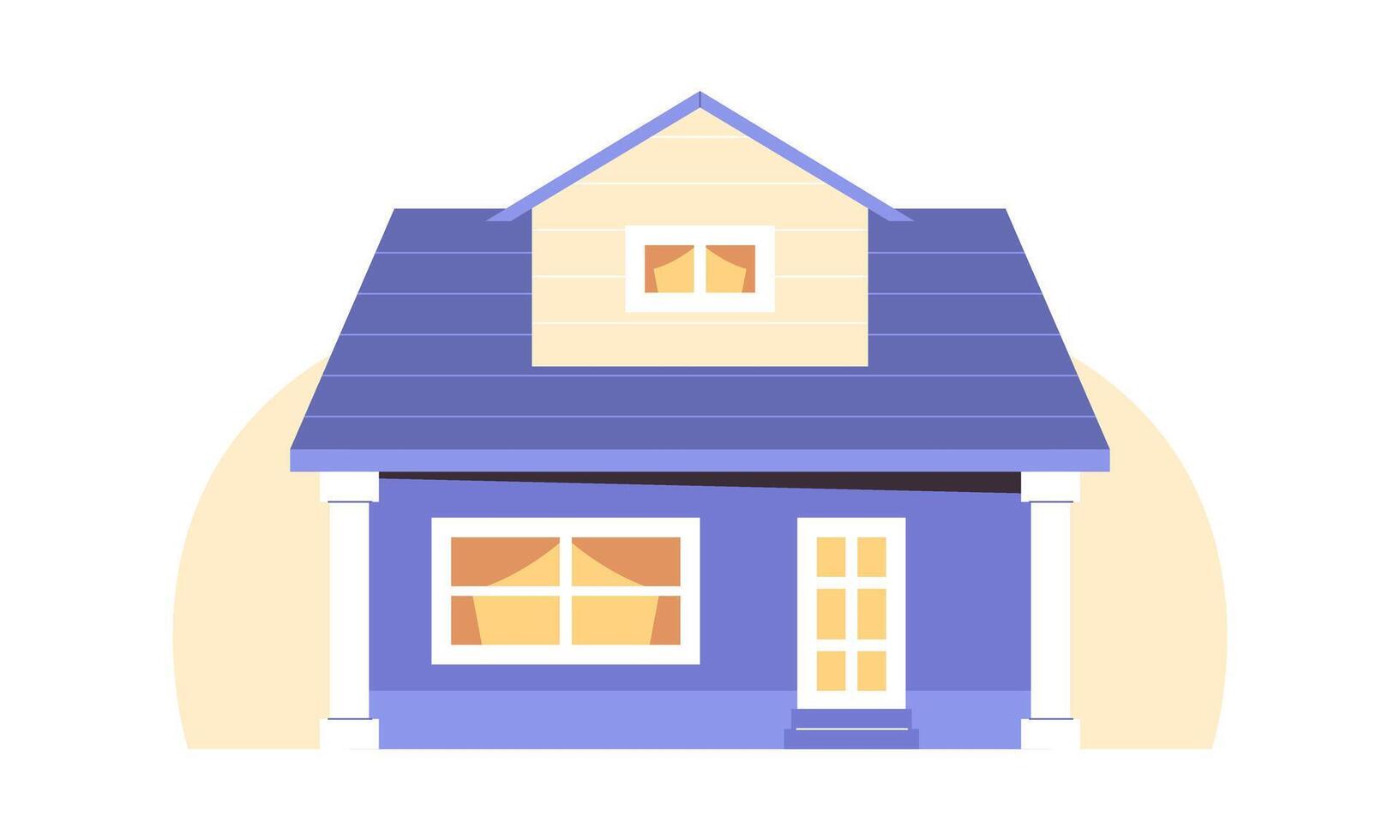 cute cottage for a young family in a flatted style vector