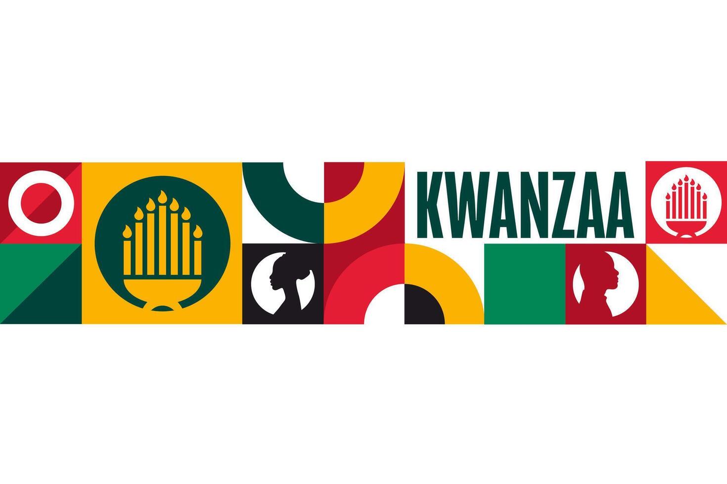 Happy Kwanzaa. Holiday concept. Template for background, banner, card, poster with text. vector