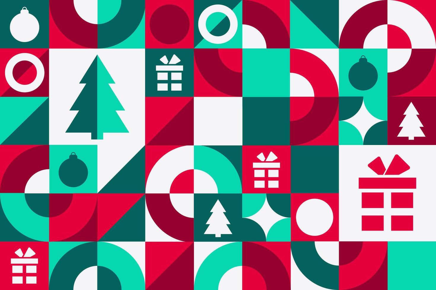 Merry Christmas and Happy New Year. Seamless geometric pattern. Template for background, banner, card, poster. vector