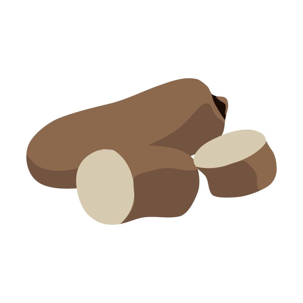inhame which is also known as yam illustration in flat style or cartoonish vector
