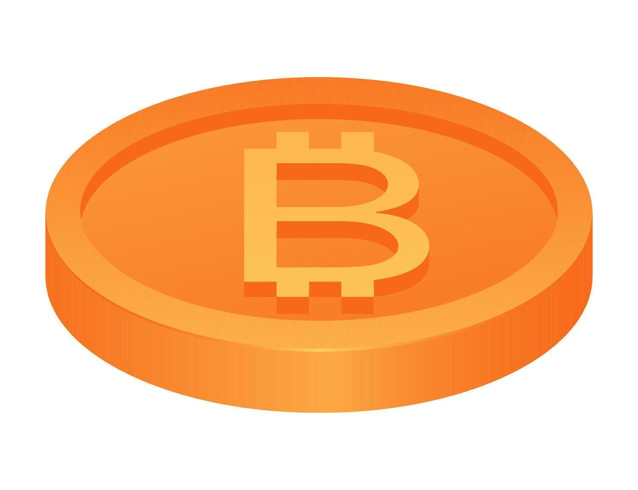 Bitcoin gold coin. Bitcoin cryptocurrency symbol. vector