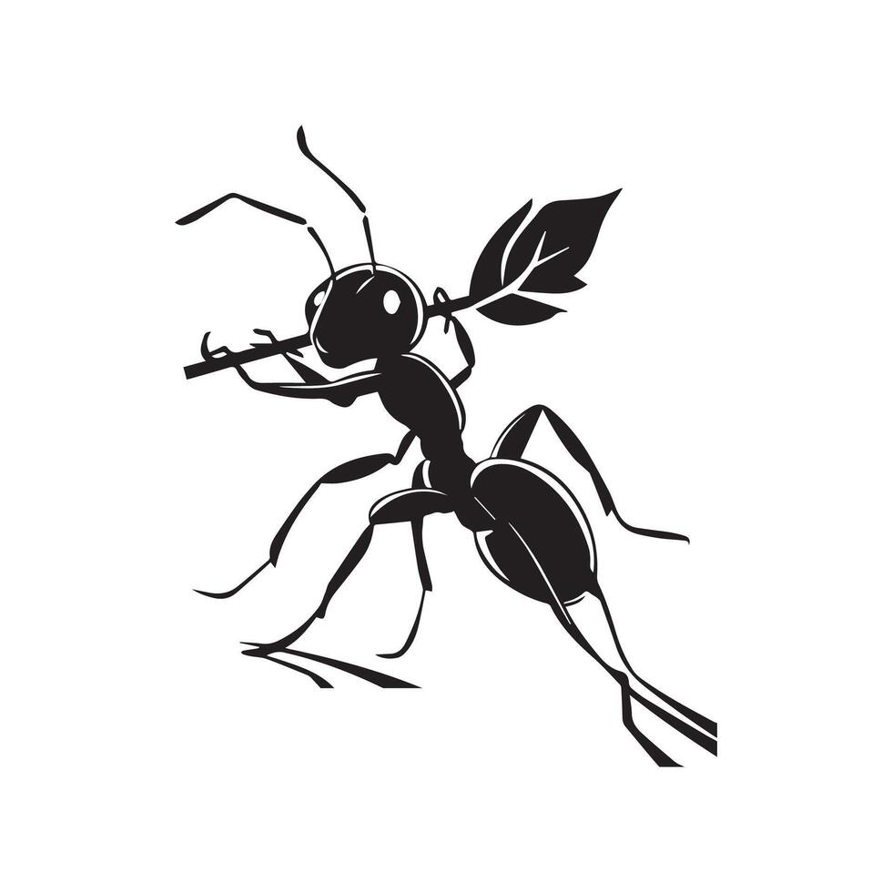 create a ant silhouette design vector