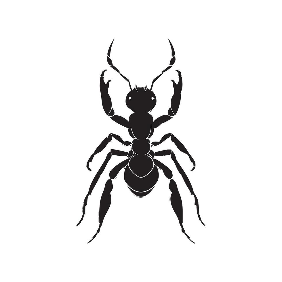 create a ant silhouette with a white background vector