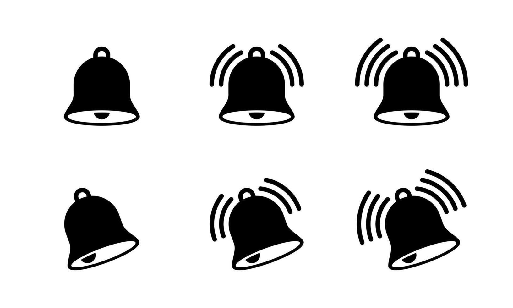Notification bell icon set collection. Alarm reminder sign symbol vector