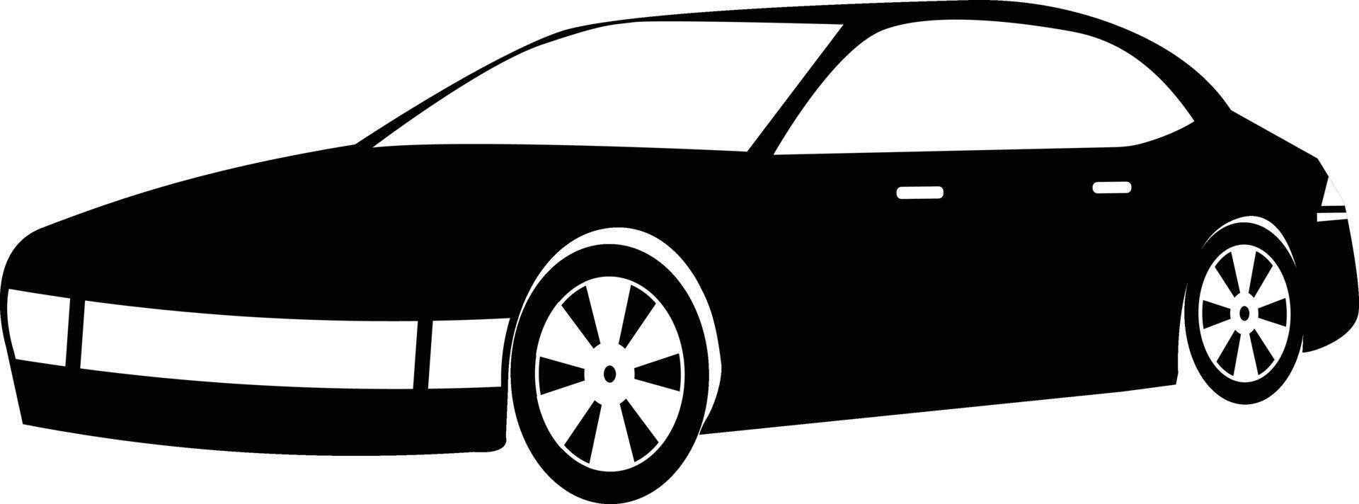 Silhouette car isolated on white background. Black color stylish car. vector