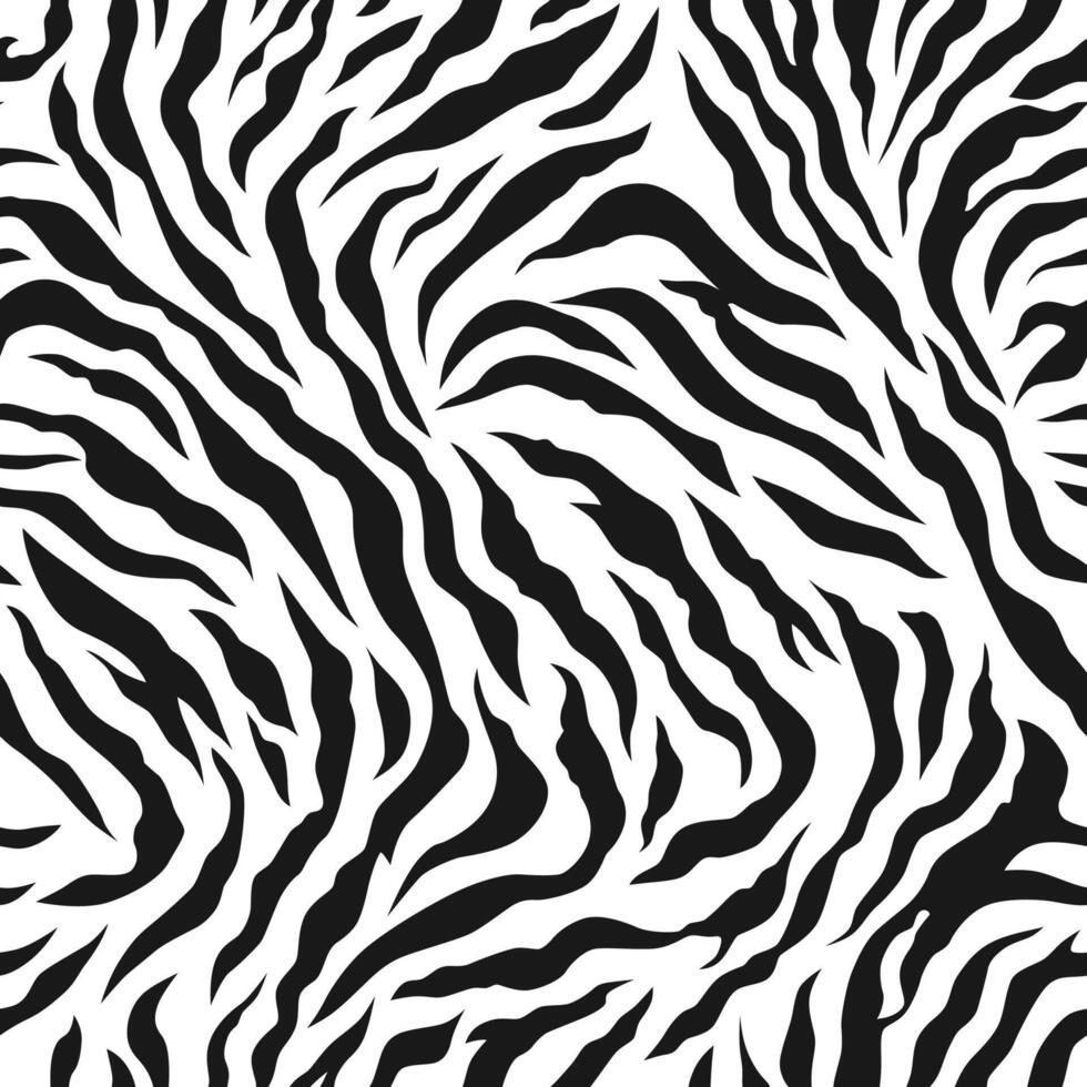Black and White Zebra Stripe Seamless Pattern Background vector
