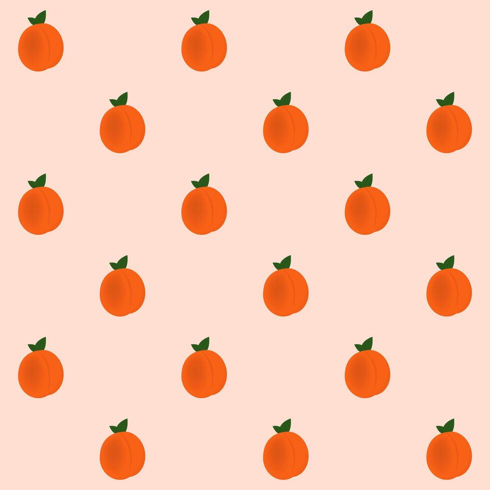 Seamless pattern with peach. illustration. vector
