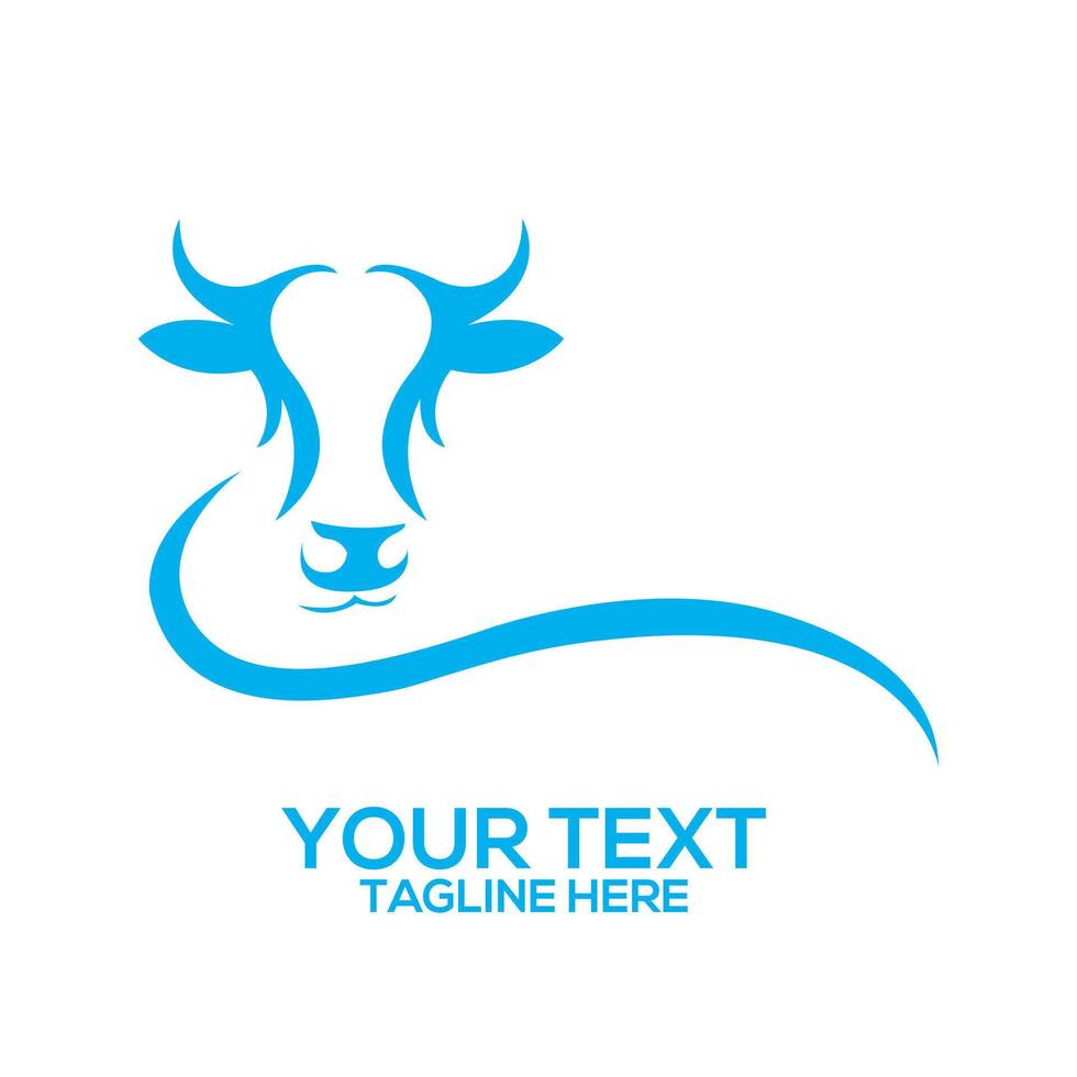 Cow Head Logo Design Template vector