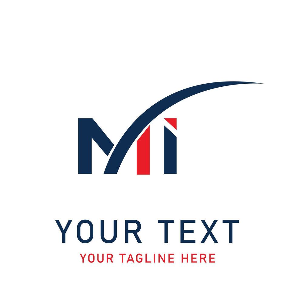 M I Text Logo Design For Business vector