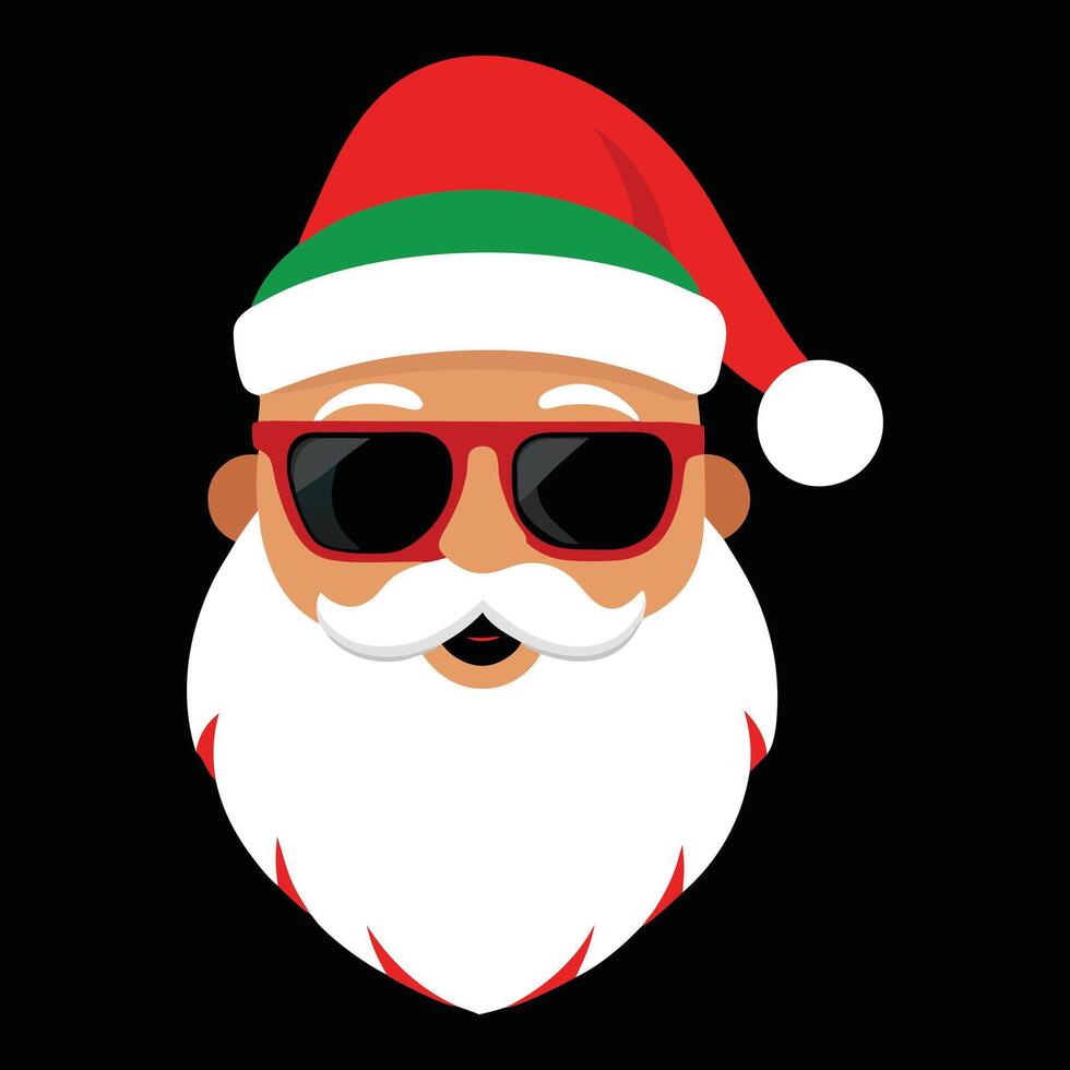 Santa Claus with sunglasses and a hat vector