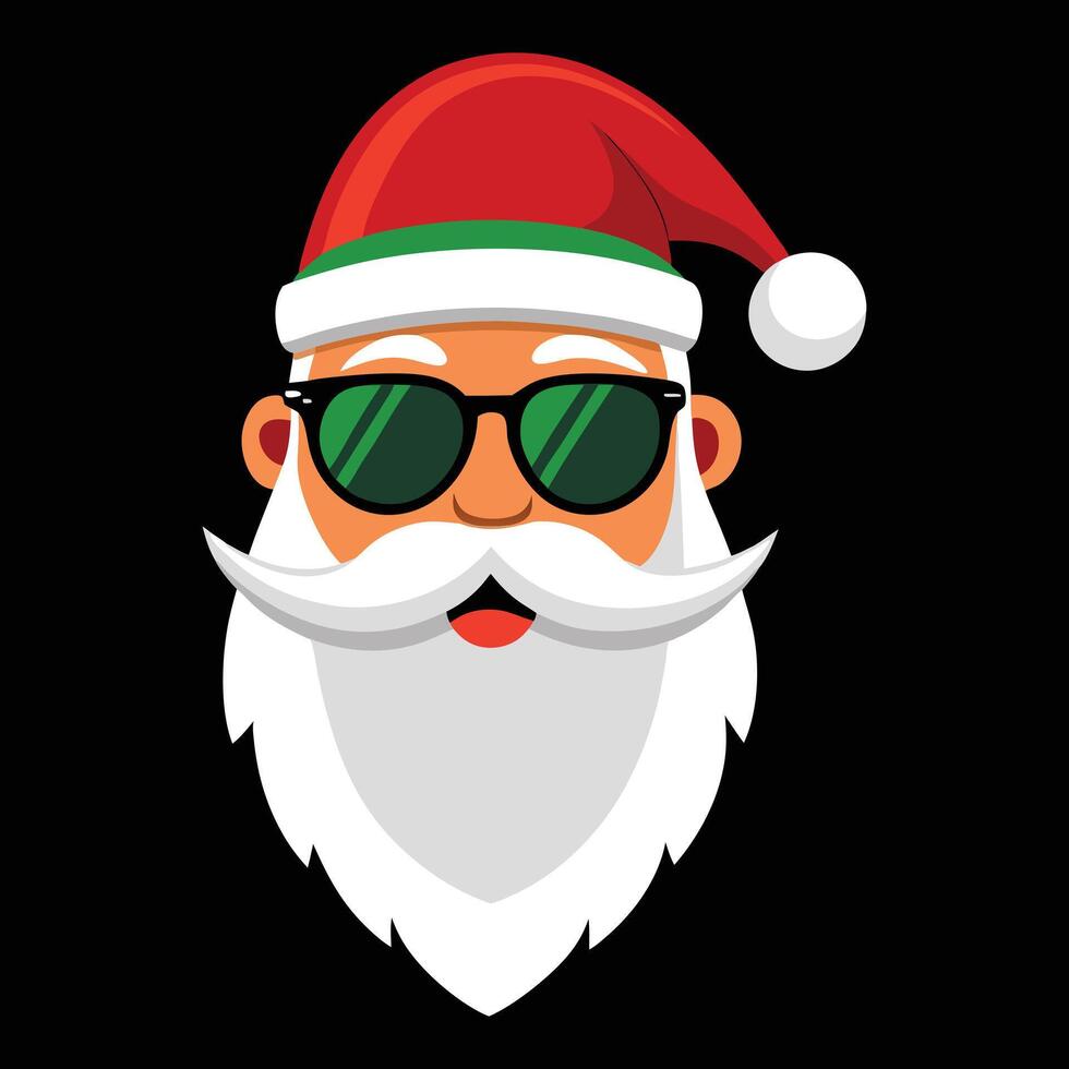 santa claus with sunglasses and beard vector