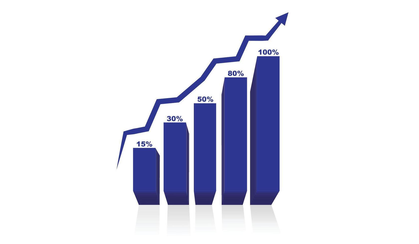 3d Blue Bar Chart And Business Growth. Business graphs and charts. Graph chart showing business growth. vector