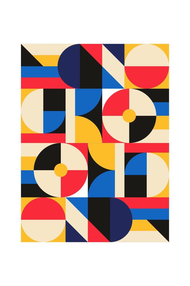 Geometric Bauhaus Background Art Print vector