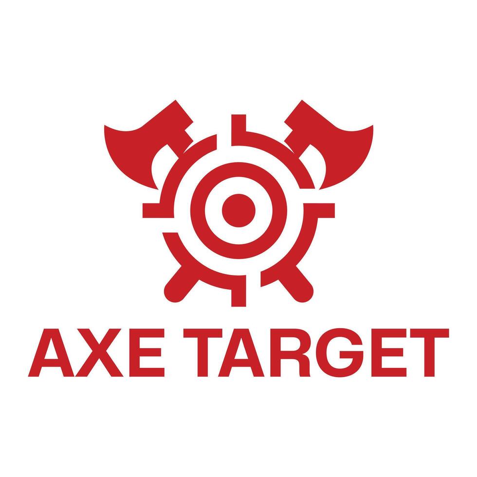 axe target flat minimalist logo design vector