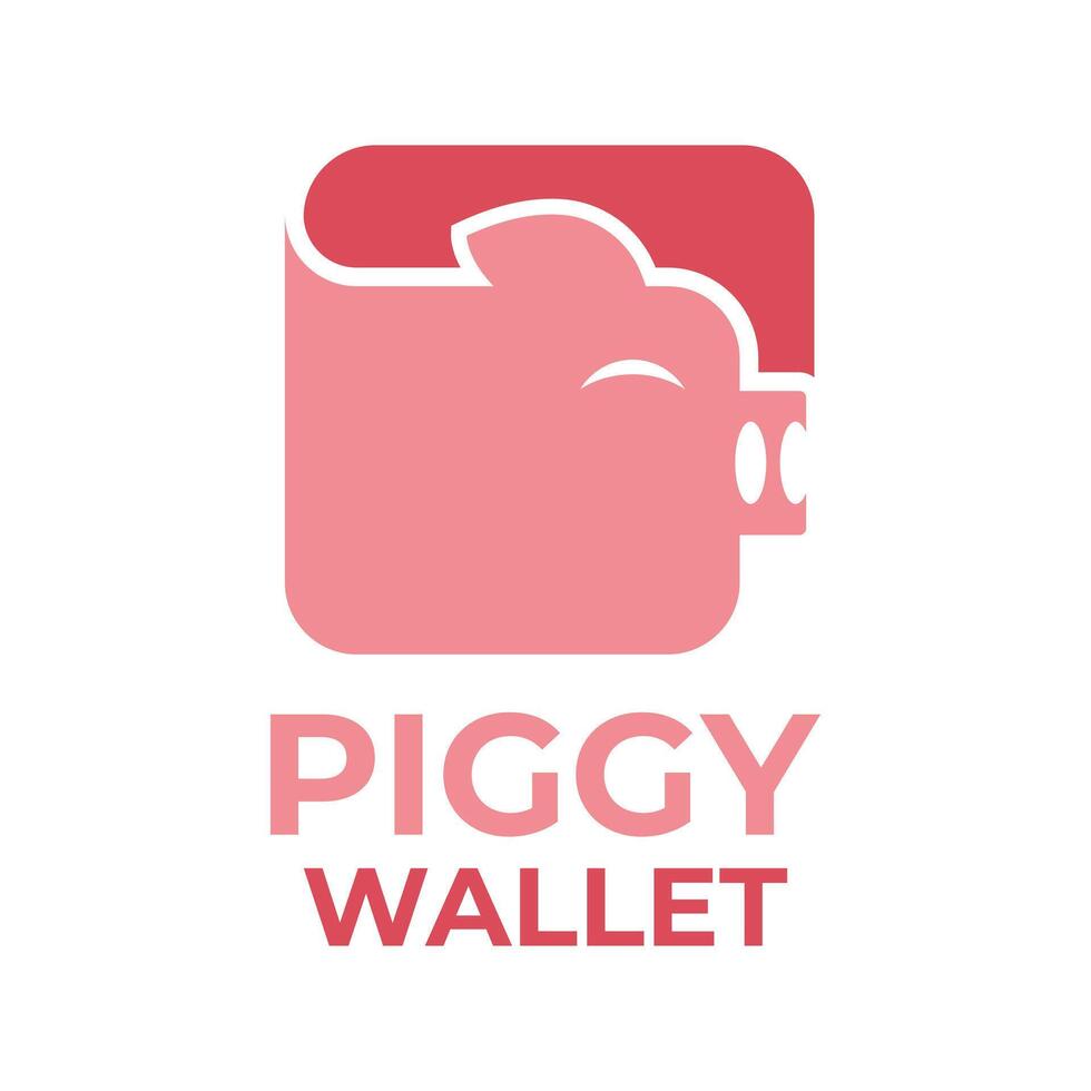 piggy wallet bank flat minimalist logo design vector