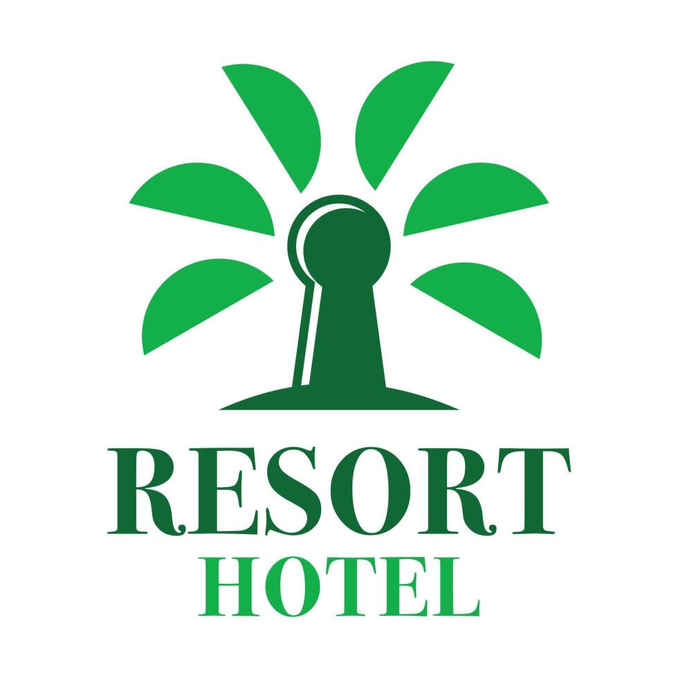 resort hotel flat minimalist logo design vector
