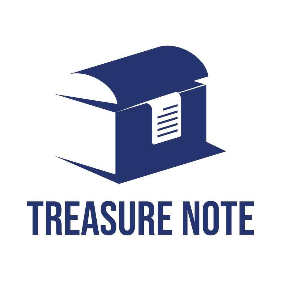 treasure note flat minimalist logo design vector