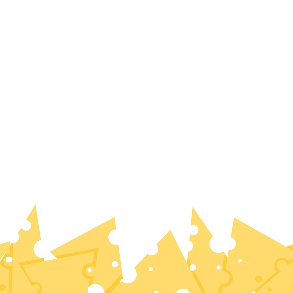 Seamless border of yellow cheese triangles with holes vector