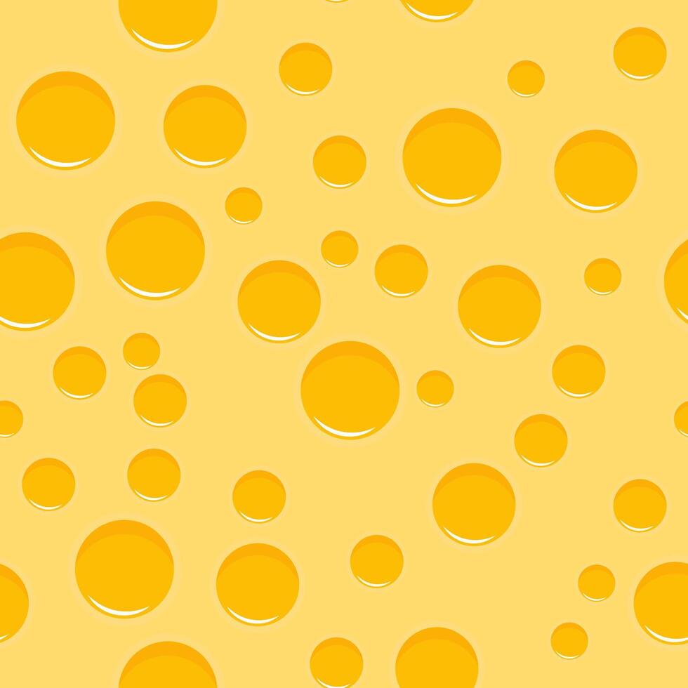 Yellow seamless pattern texture of cheese with holes vector