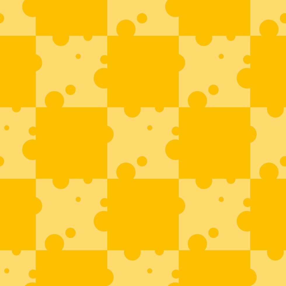 Seamless geometric cheese pattern made of yellow square cheese slices vector