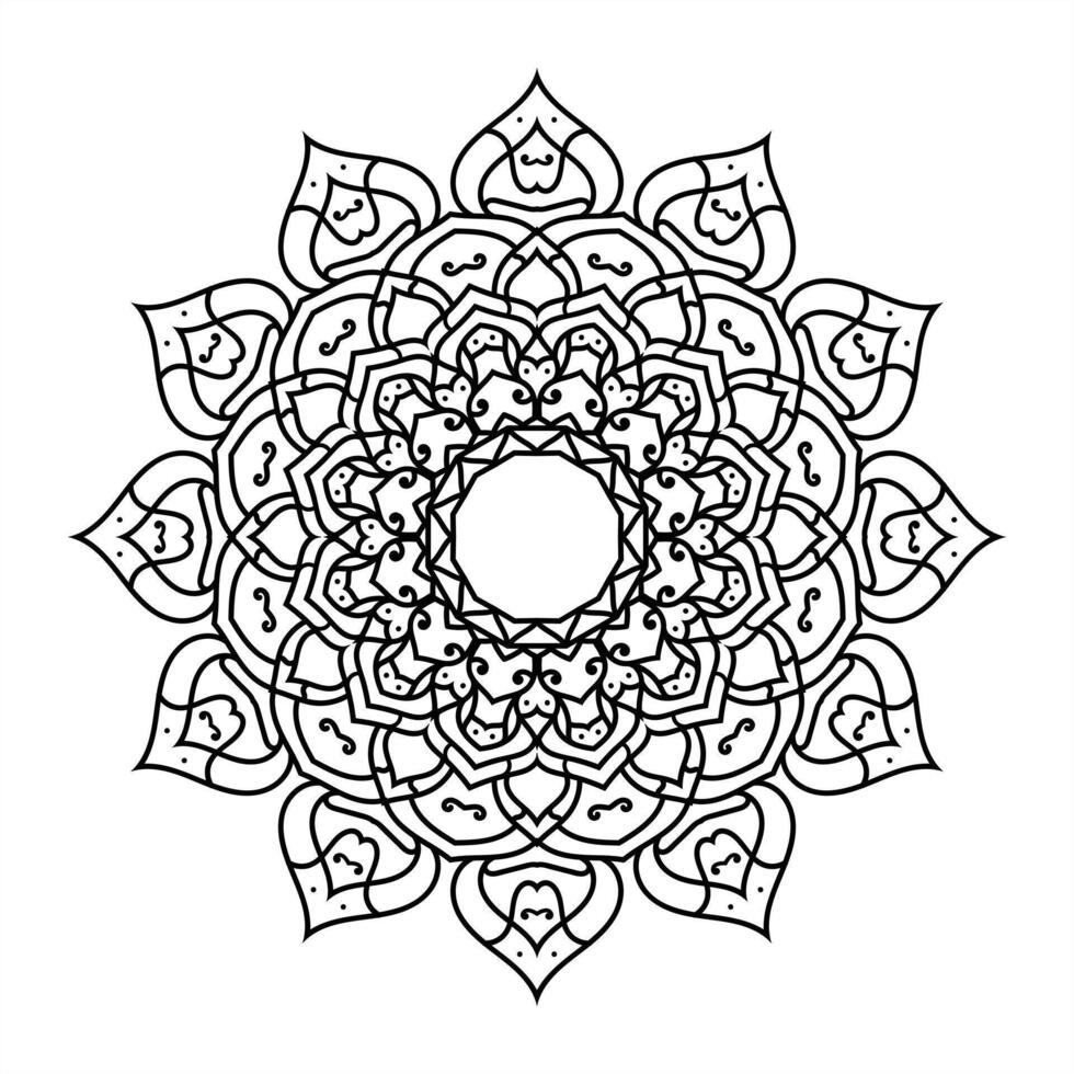 A Black Mandala Design of Infinite Balance vector