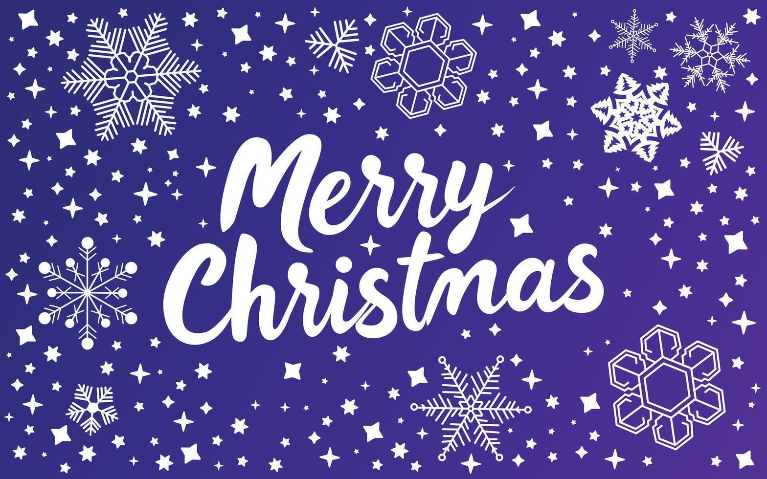Blue and violet Merry Christmas card with whine snowflakes and stars for greeting vector