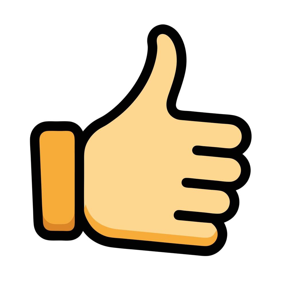 Thin black outline thumbs up symbol isolated on a white background vector