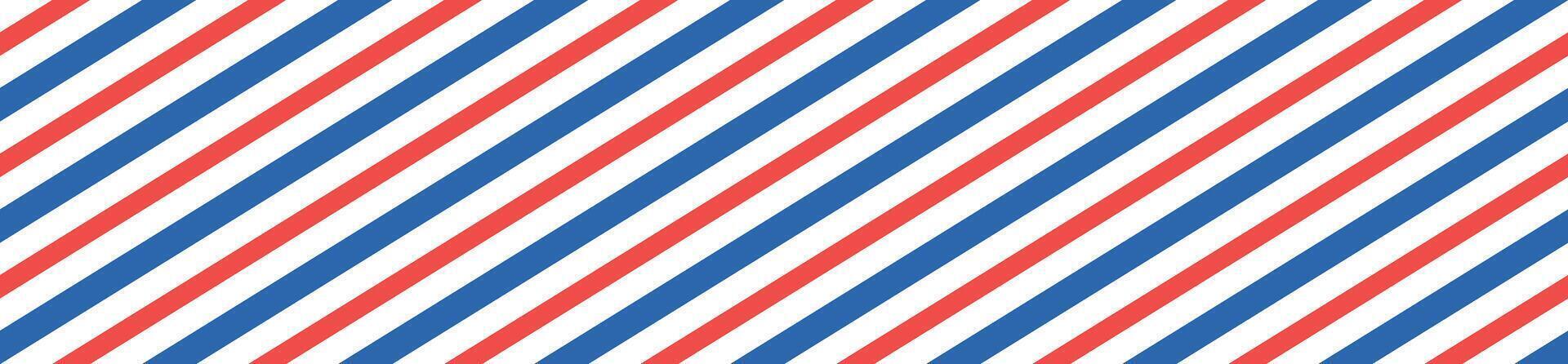 Seamless candy stripe pattern with diagonal red and blue lines. Cane pattern with peppermint texture. Flat illustration isolated vector