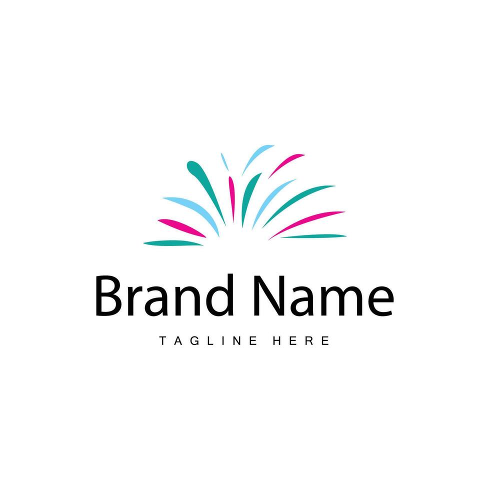Firework Logo Simple New Year Celebration Day Template vector