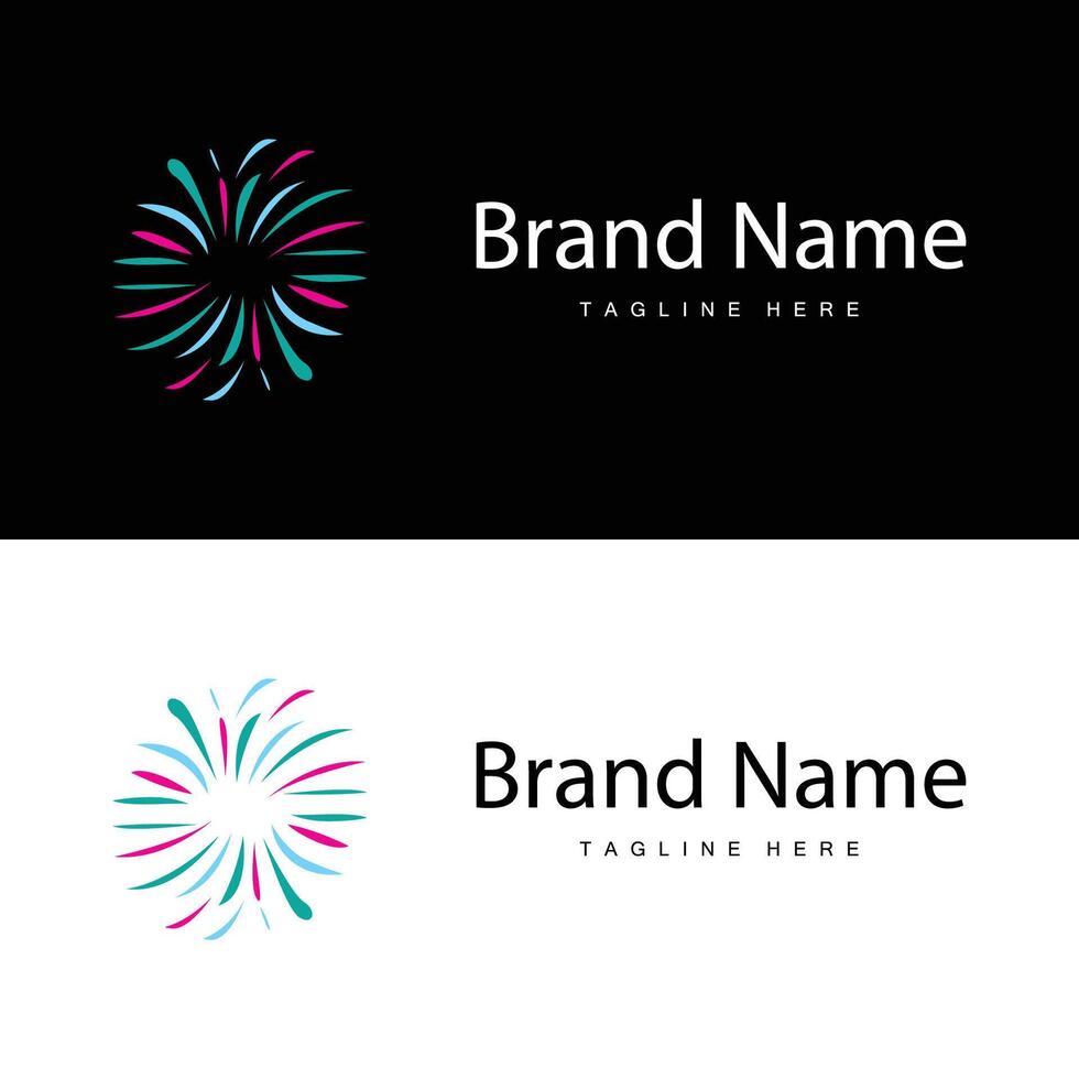 Firework Logo Simple New Year Illustration vector