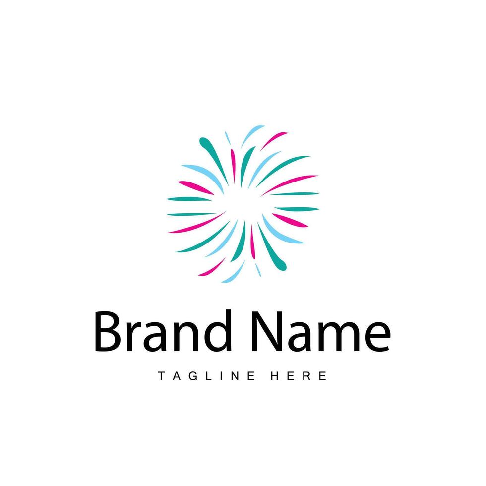 Design New Year Firework Logo vector
