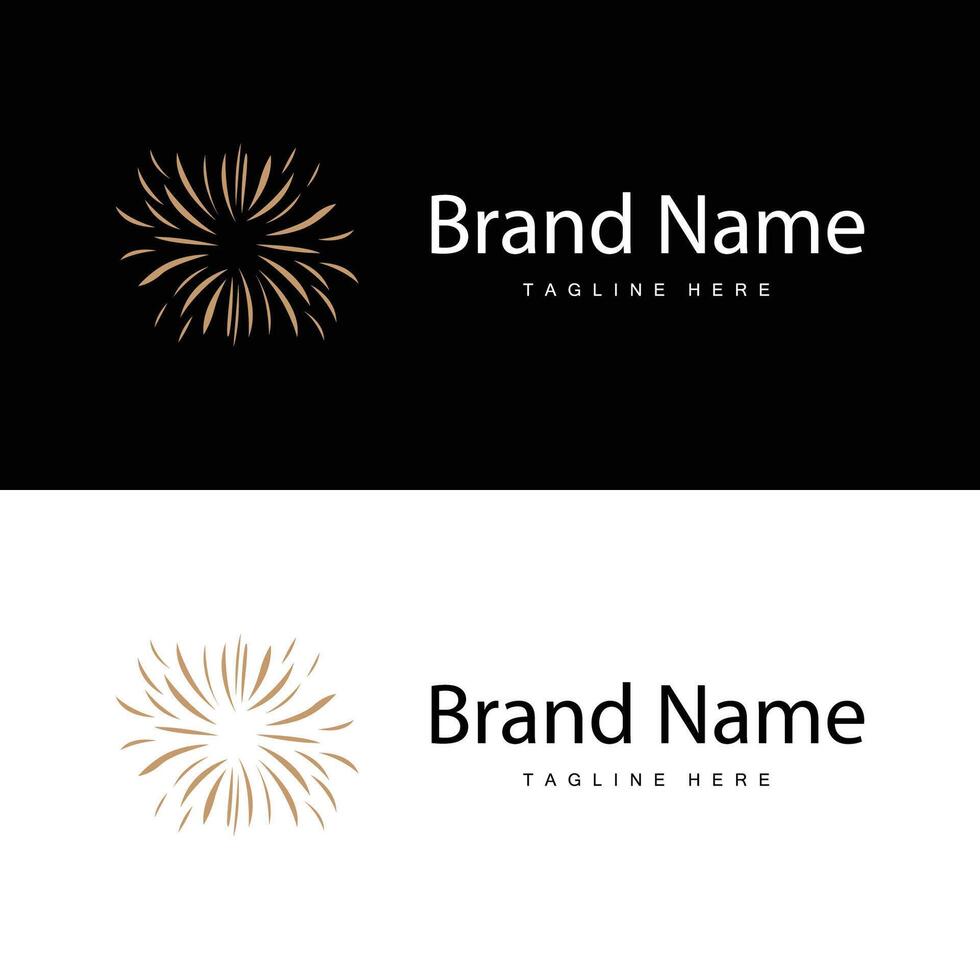 Firework Logo, Simple Line Model Design New Year Celebration Day Illustration, Template vector