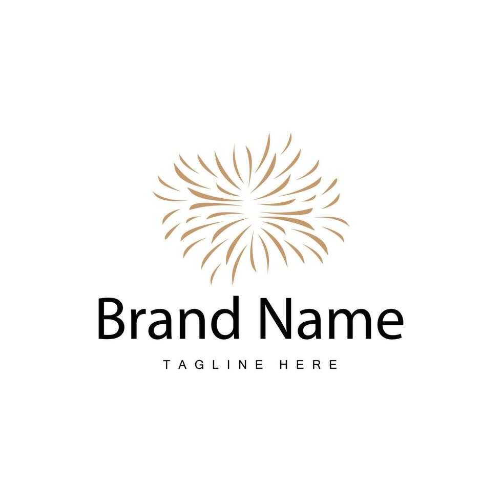 Firework Logo, Simple Line Model Design vector