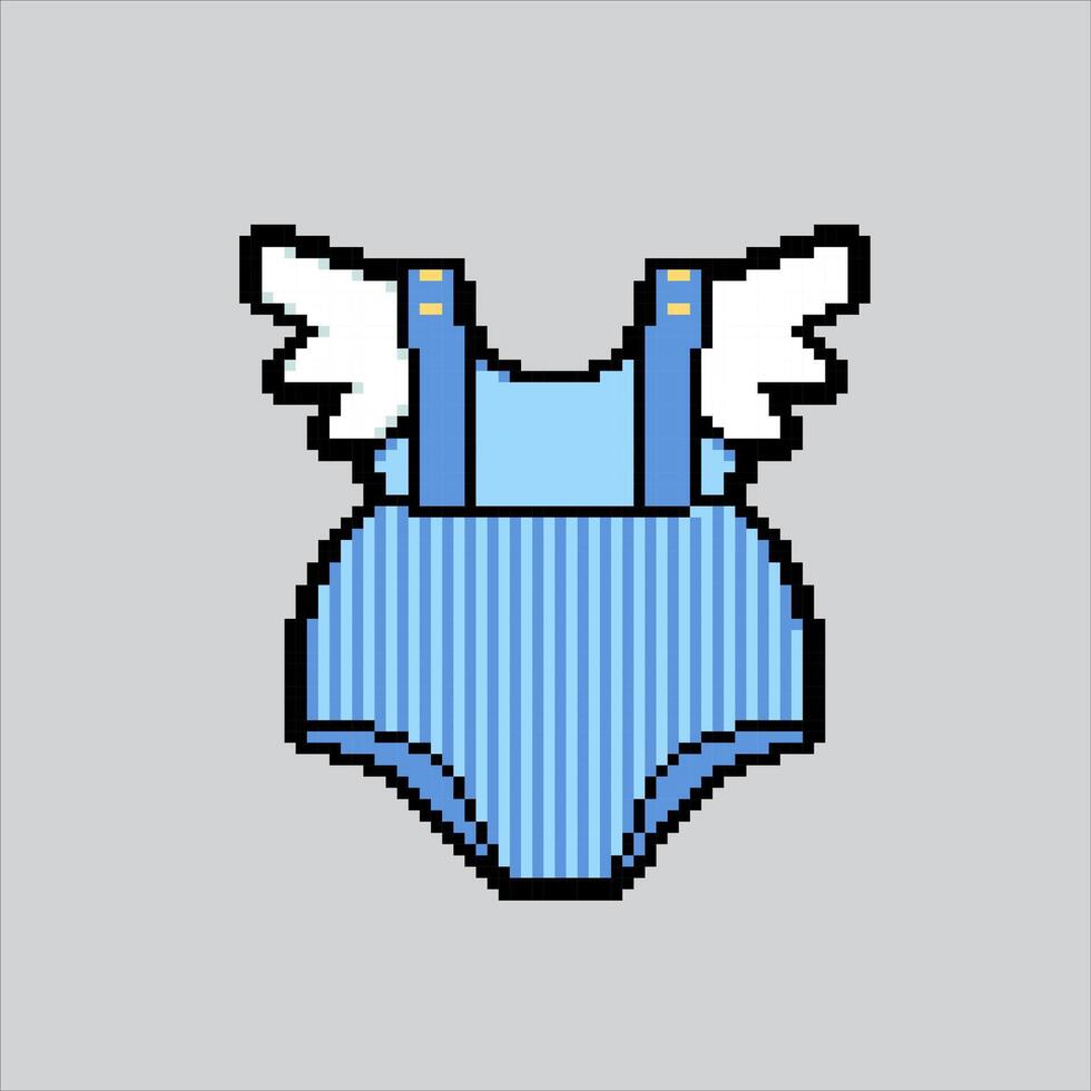 Baby Clothes. Pixelated Baby Bodysuit. Baby Children Clothes Bodysuit Icon pixelated for the pixel art game and icon for website and game. old school retro. vector
