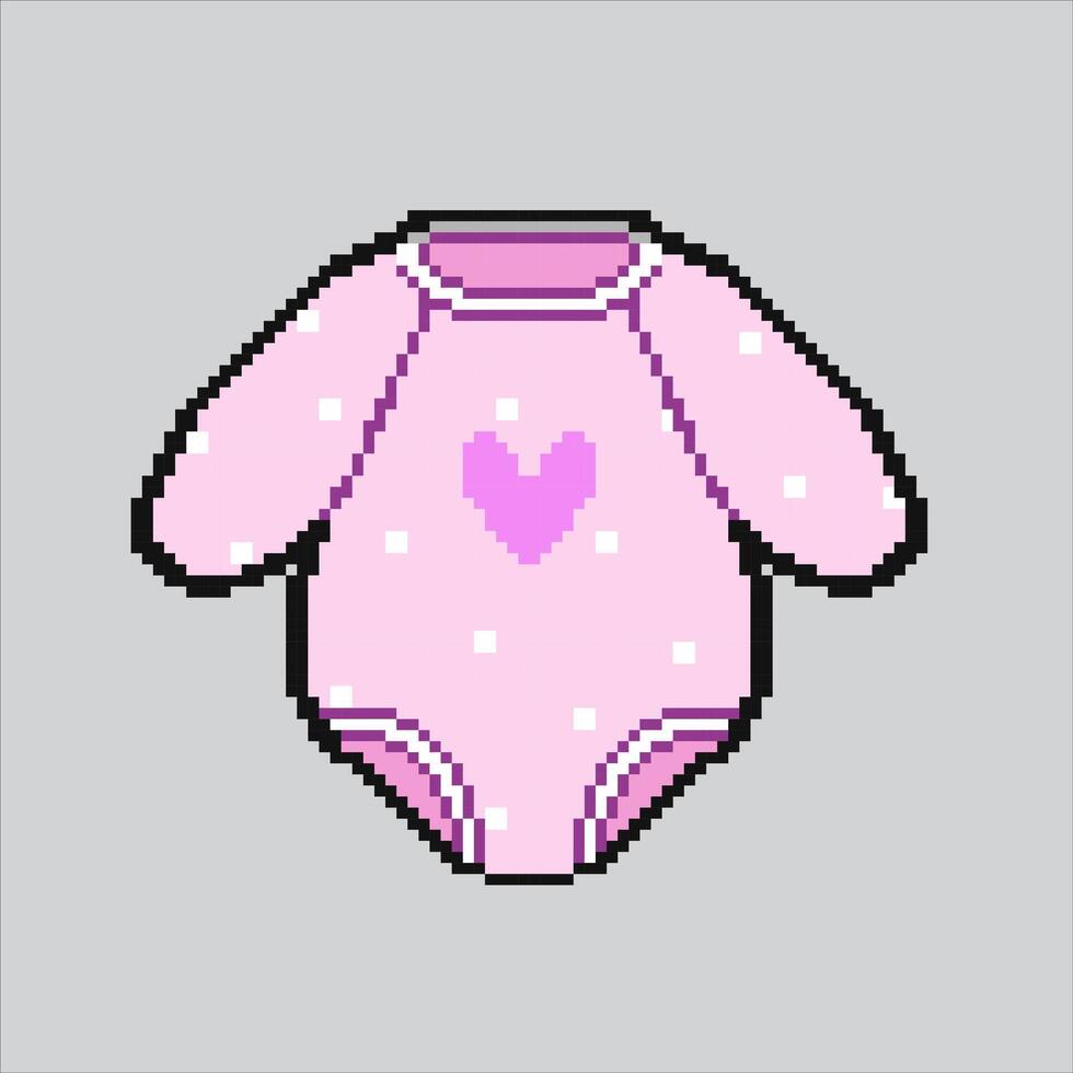 Pixel art illustration Baby Clothes. Pixelated Baby Bodysuit. Baby Children Clothes Bodysuit Icon pixelated for the pixel art game and icon for website and game. old school retro. vector