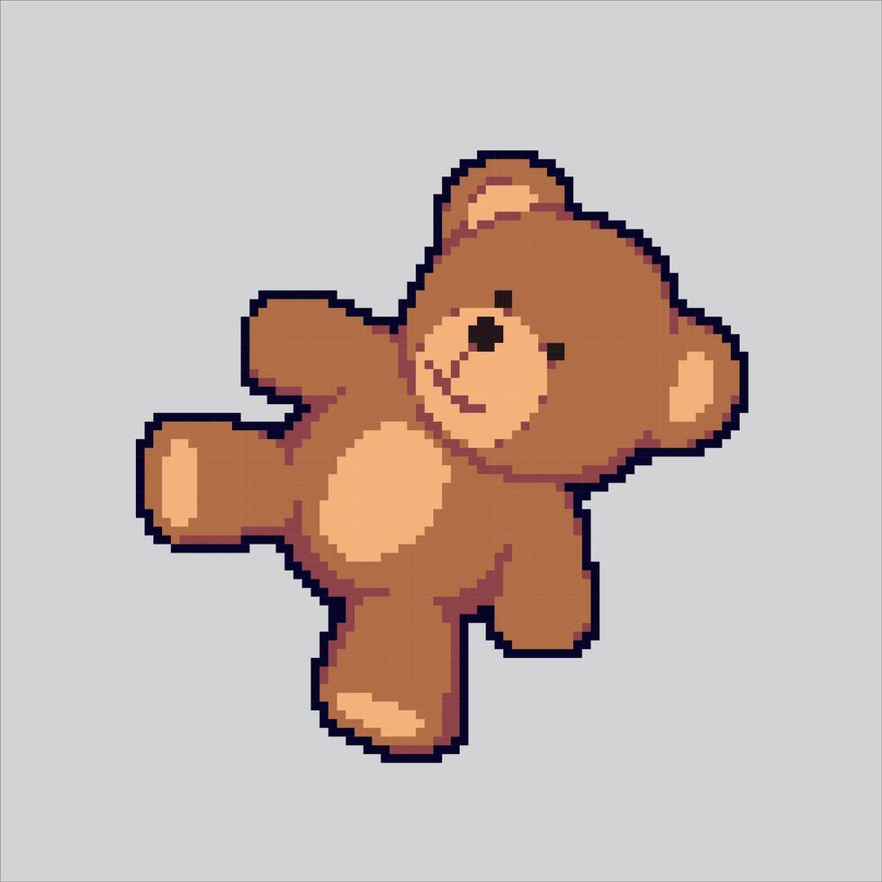 Pixel art illustration Cute Bear Doll. Pixelated Teddy Bear. Cute Teddy Bear Doll Icon pixelated for the pixel art game and icon for website and game. old school retro. vector