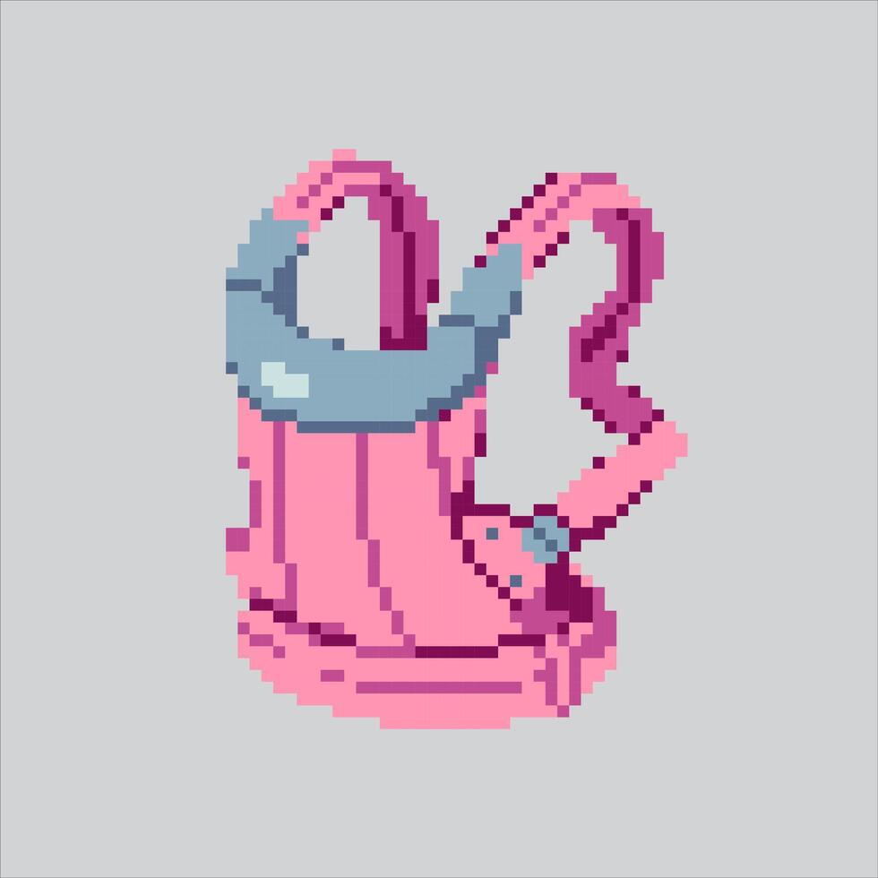 Pixel art illustration Baby Carrier. Pixelated Mothercare. Baby Carrier Mothercare pixelated for the pixel art game and icon for website and game. old school retro. vector