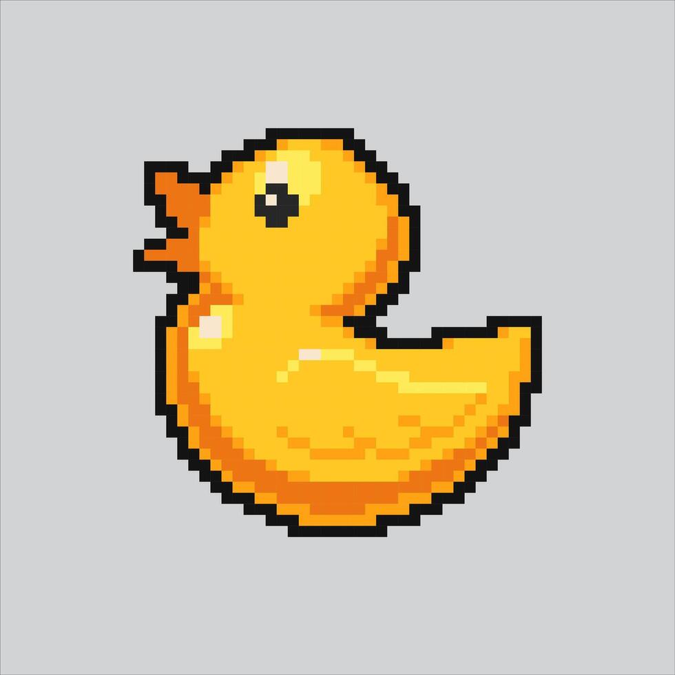 Pixel art illustration Rubber Duck. Pixelated Duck Toy. Cute Rubber Duck Toy Icon pixelated for the pixel art game and icon for website and game. old school retro. vector