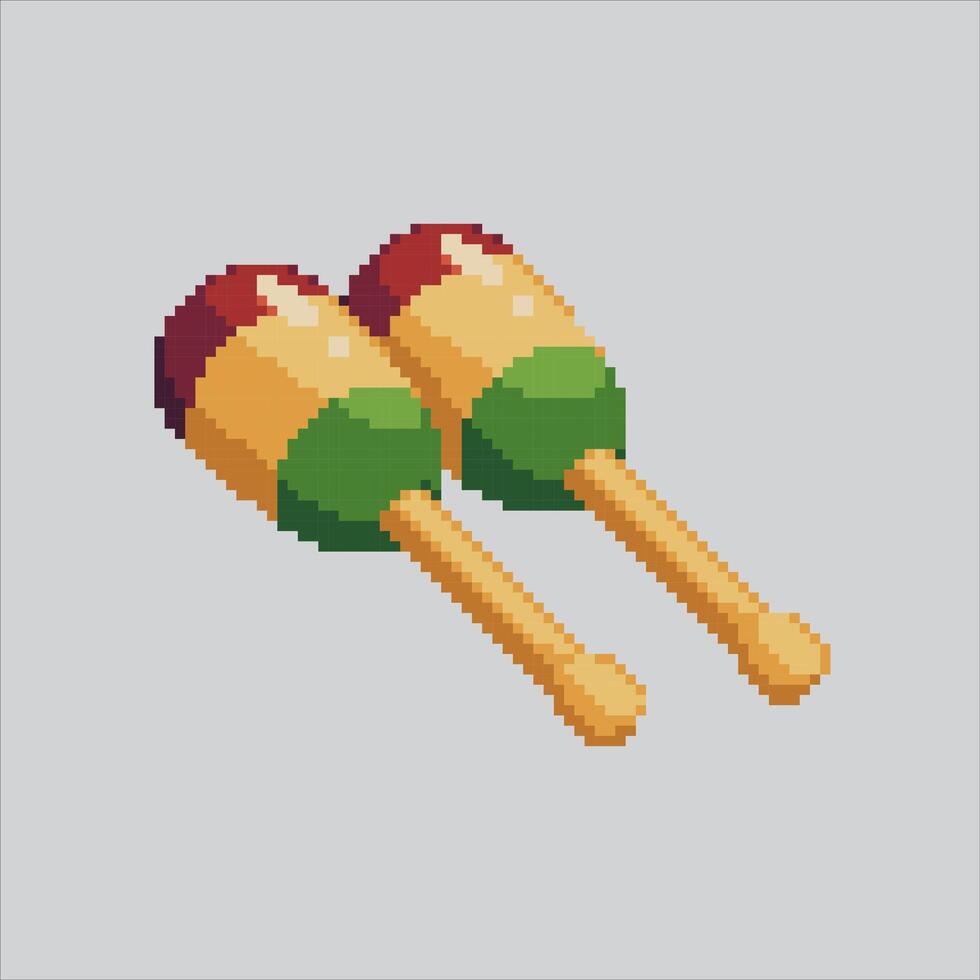 Pixel art illustration Baby Maracas. Pixelated Baby Rattles. Baby Rattles Maracas Toys Icon pixelated for the pixel art game and icon for website and game. old school retro. vector