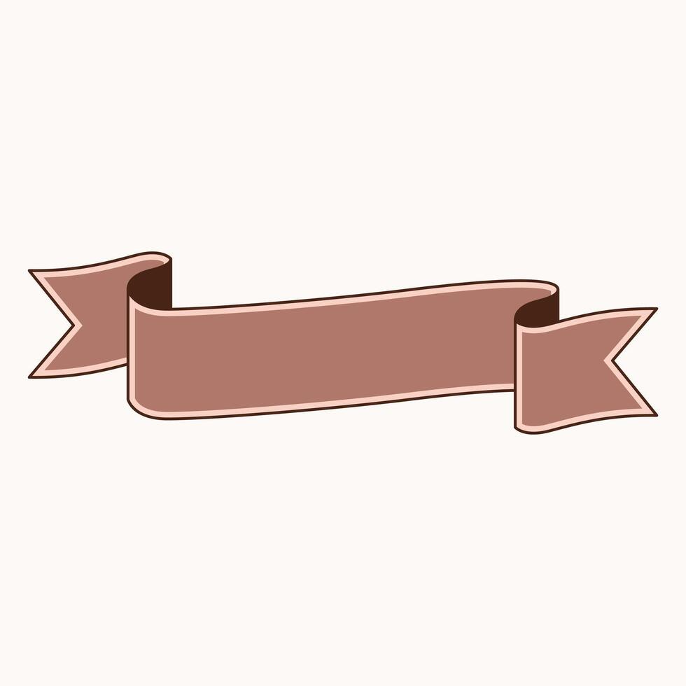 A decorative ribbon banner in a soft brown color, suitable for design projects or labels. vector