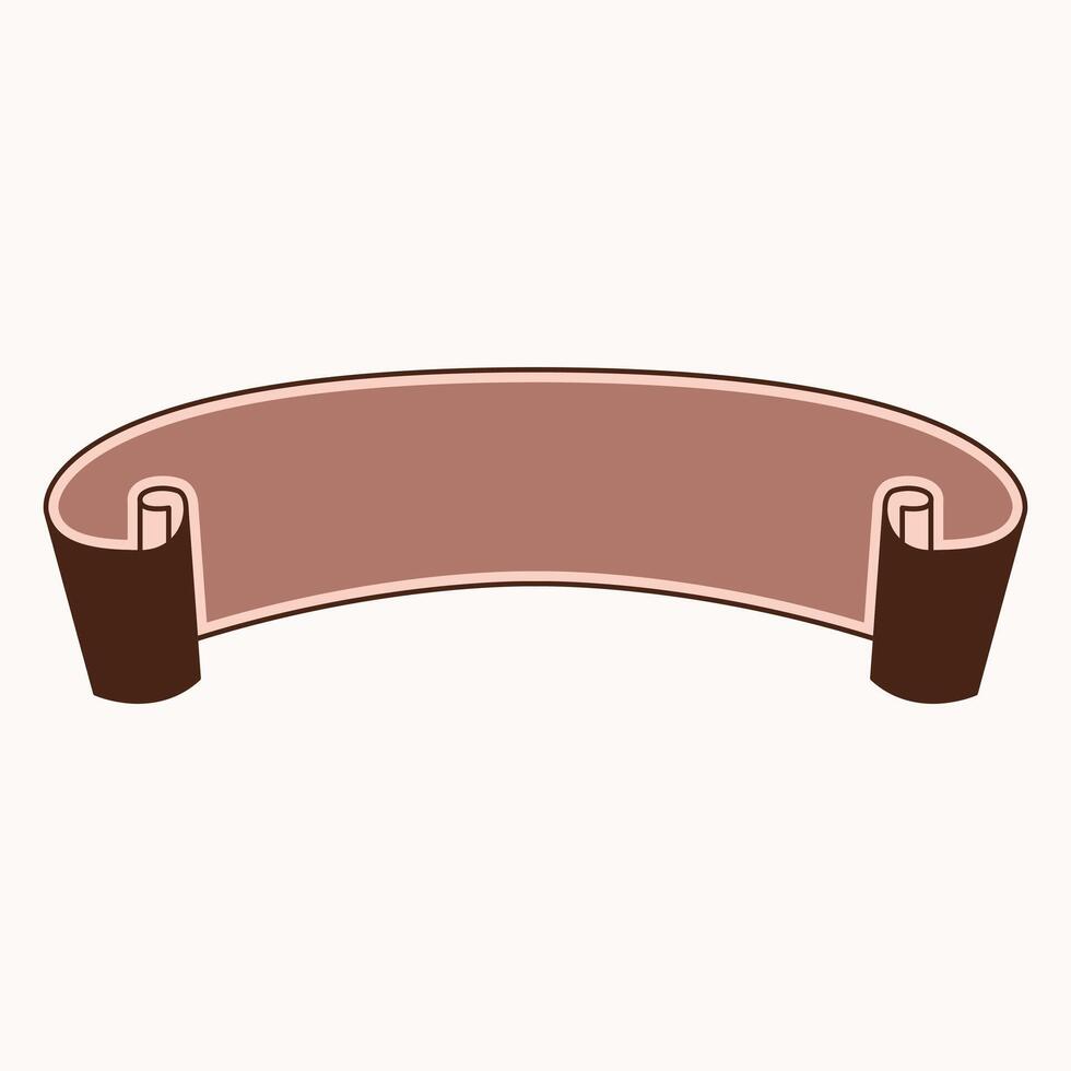 A simple, curved ribbon design suitable for decorative or labeling purposes. vector