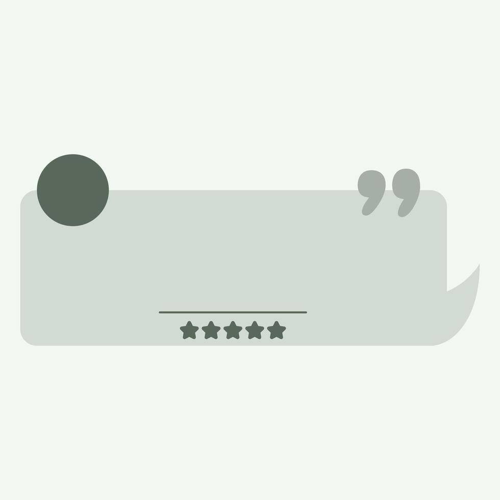 A minimalistic design featuring a quote box and star ratings. vector