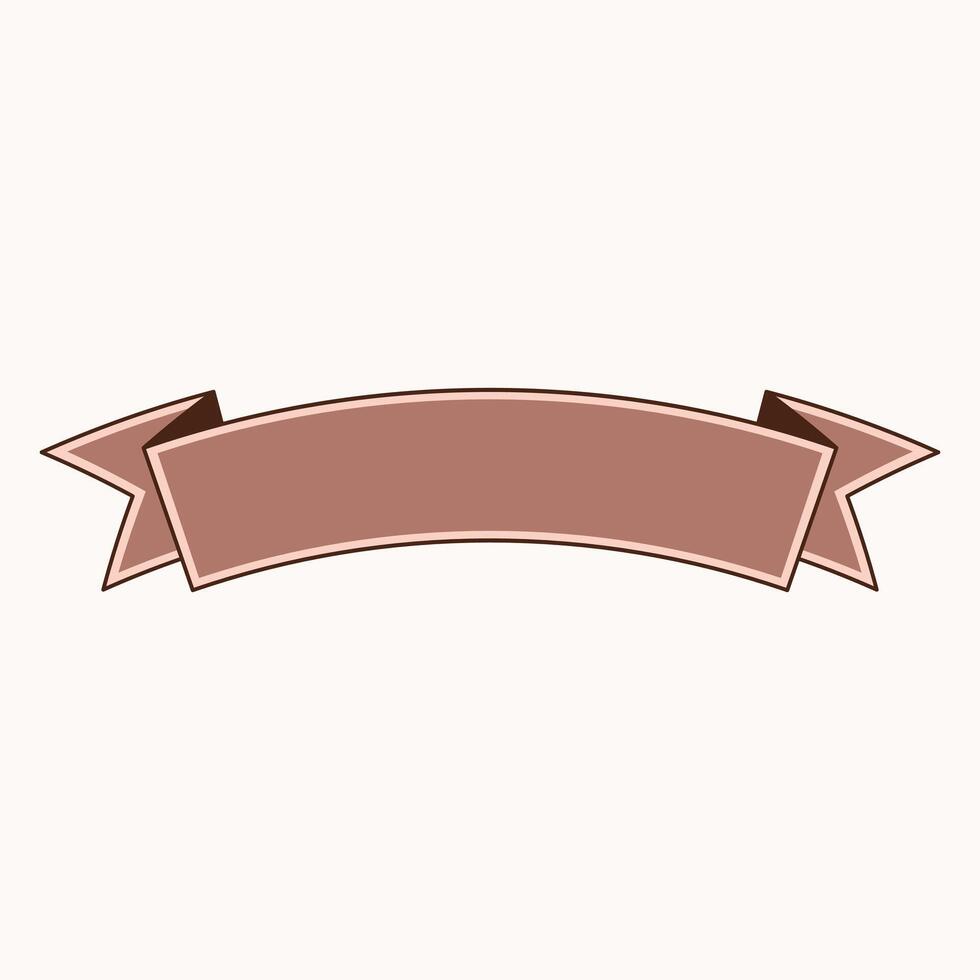 A decorative ribbon banner in a muted brown color, suitable for text or design purposes. vector