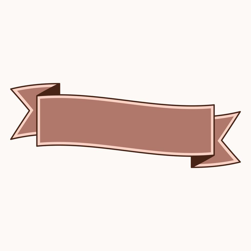 A decorative ribbon banner in a muted color, suitable for text or graphic design projects. vector