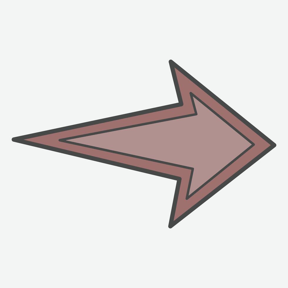 A large, stylized left arrow in a muted color scheme, indicating direction or movement. vector
