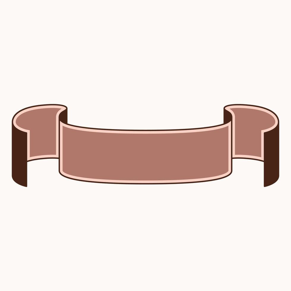 A decorative ribbon banner in a simple design, suitable for text or labeling purposes. vector